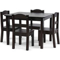 Kids Wood Table & 4 Chair Set, 5-Piece, Espresso O244559