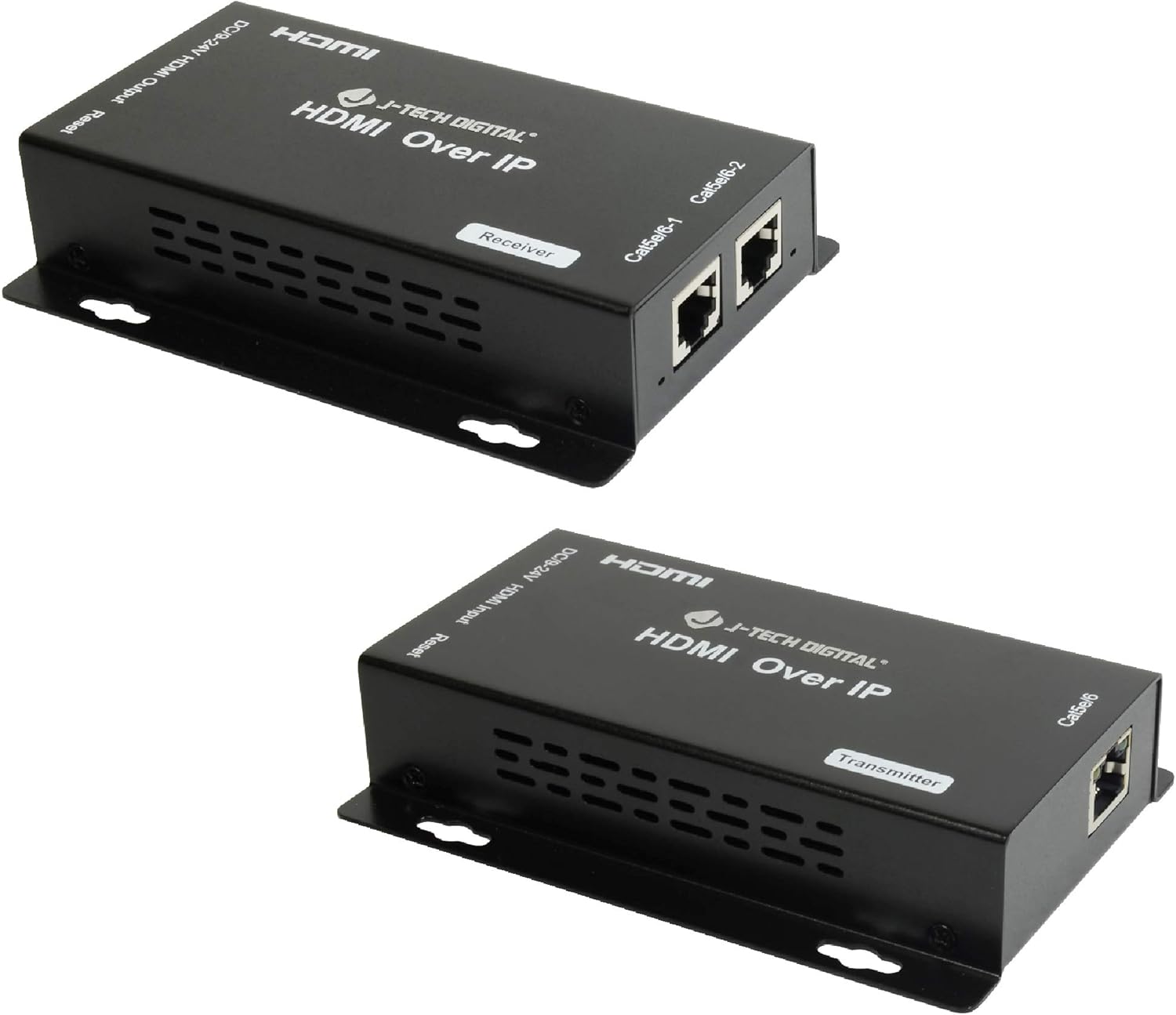 HDMI Extender Over Cat 5e/Cat6 Cable Daisy Chain Cascade to Multiple Receivers TCP/IP up to 1080P FHD 60Hz 400ft / 120M HDCP 1.4 Pack of 2 M383