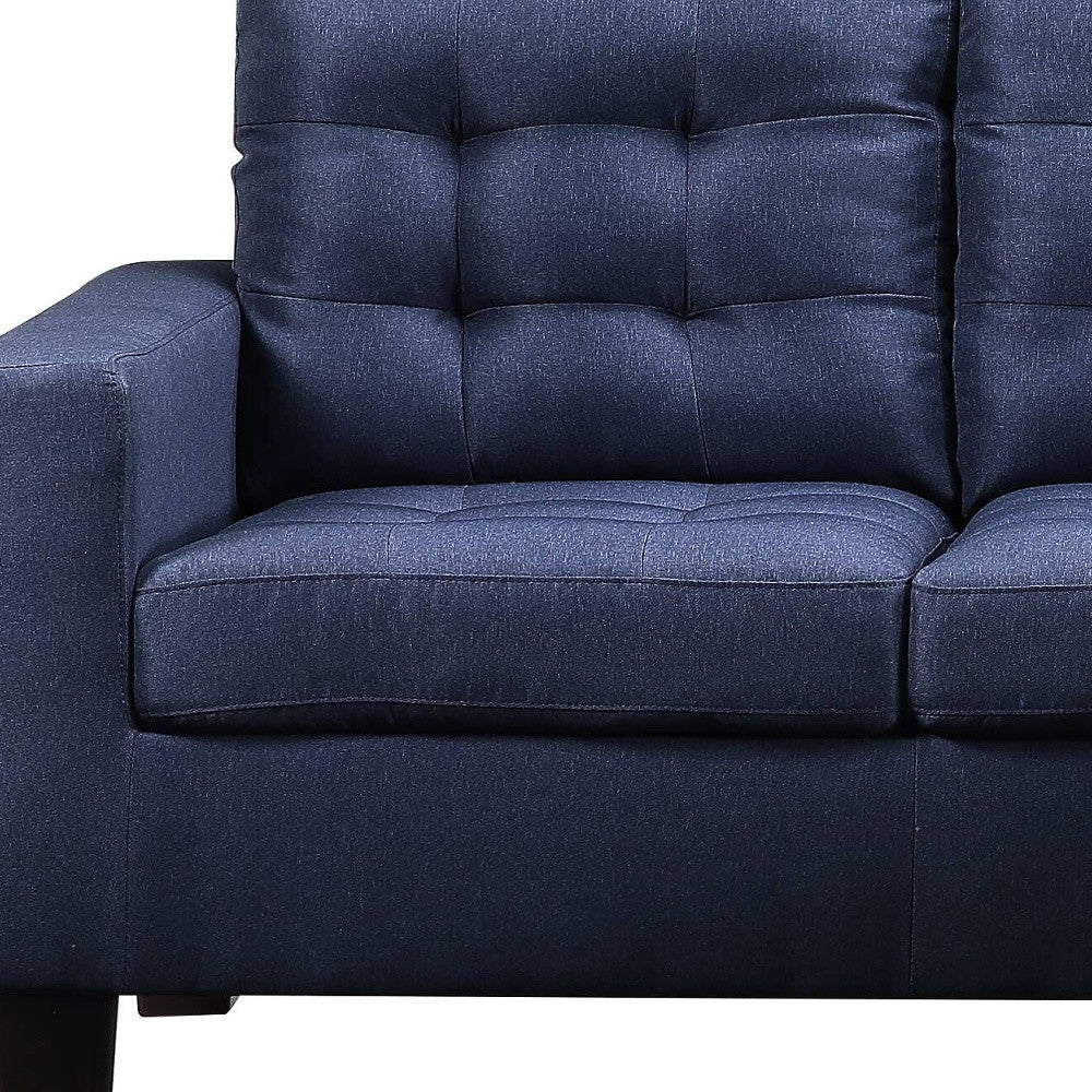 Blue & Black Linen Sofa Z89637