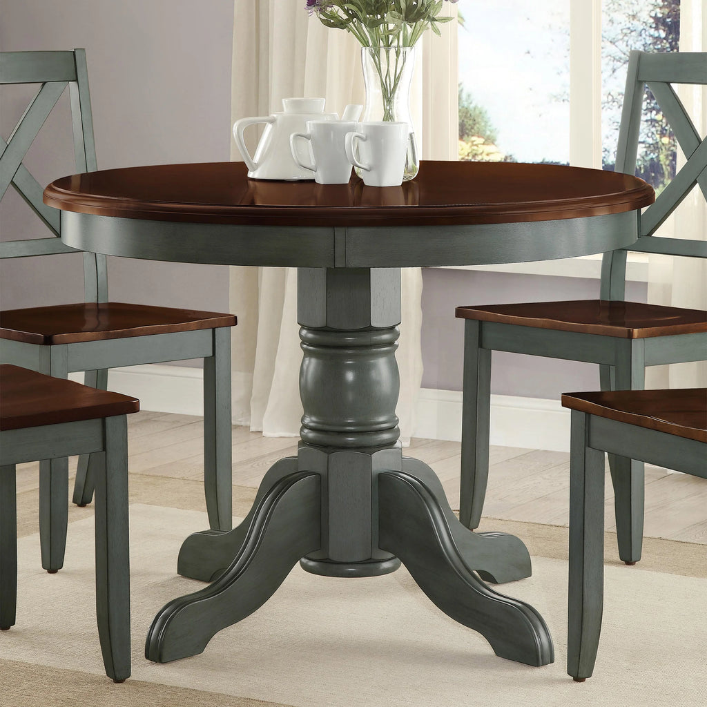 Blue & Mocha Finish Dining Table X339730
