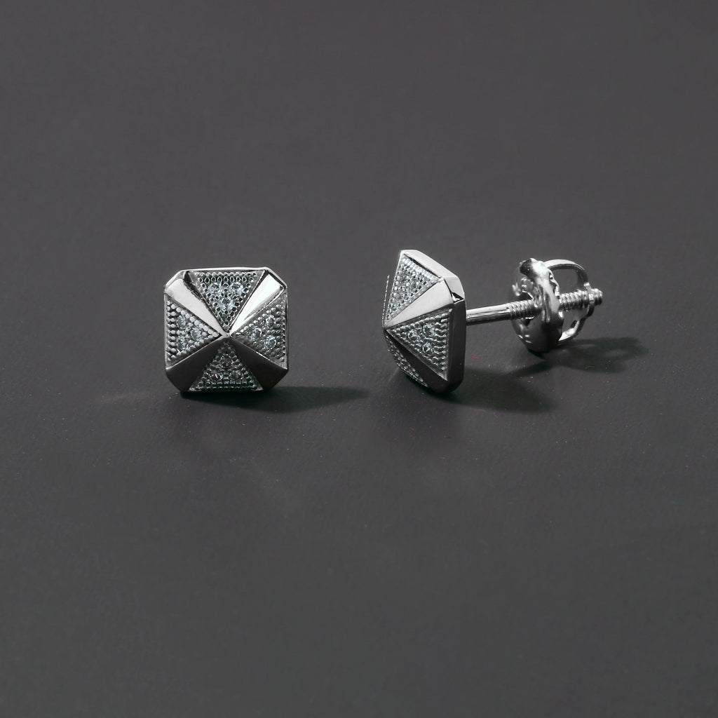 S925 Sterling Silver Diamond Stud Earrings J87537