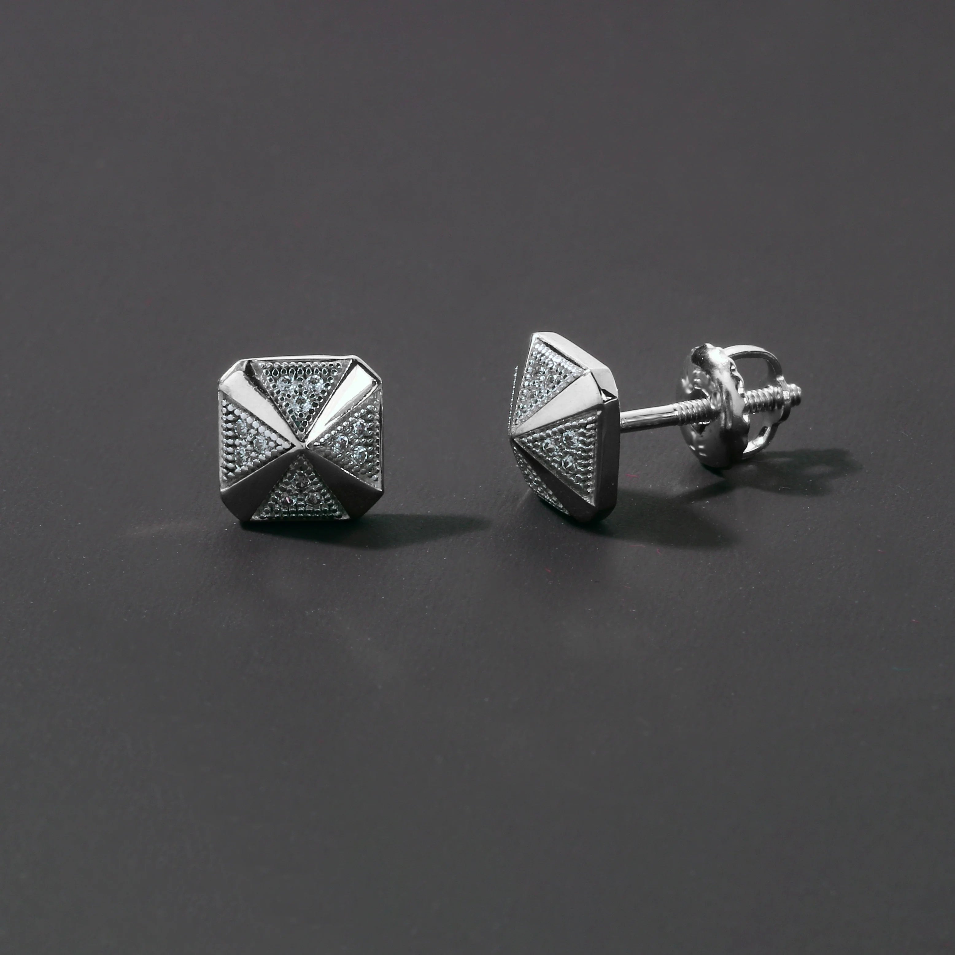 S925 Sterling Silver Diamond Stud Earrings J87537