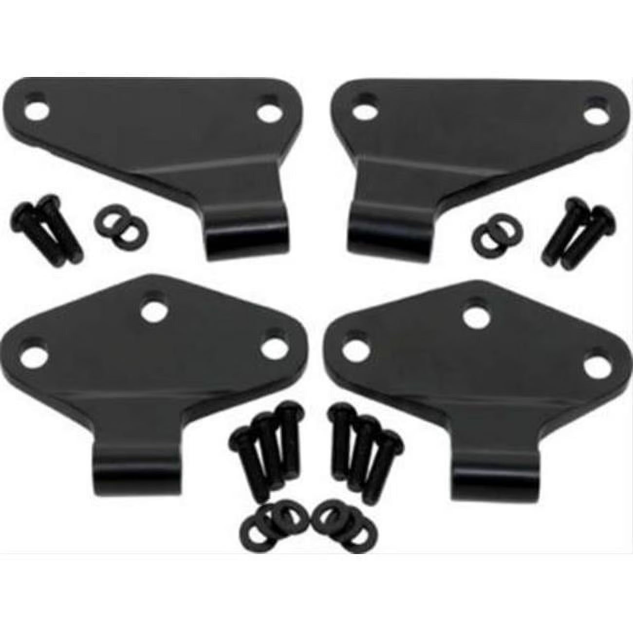 4 Pieces Black Body Door Hinge Set for 2 Door K1024
