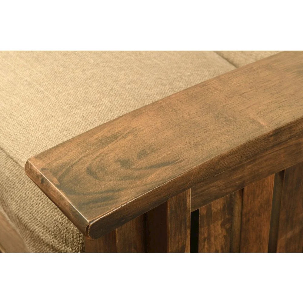 Rustic Walnut Finish Suede Navy Mattress T744