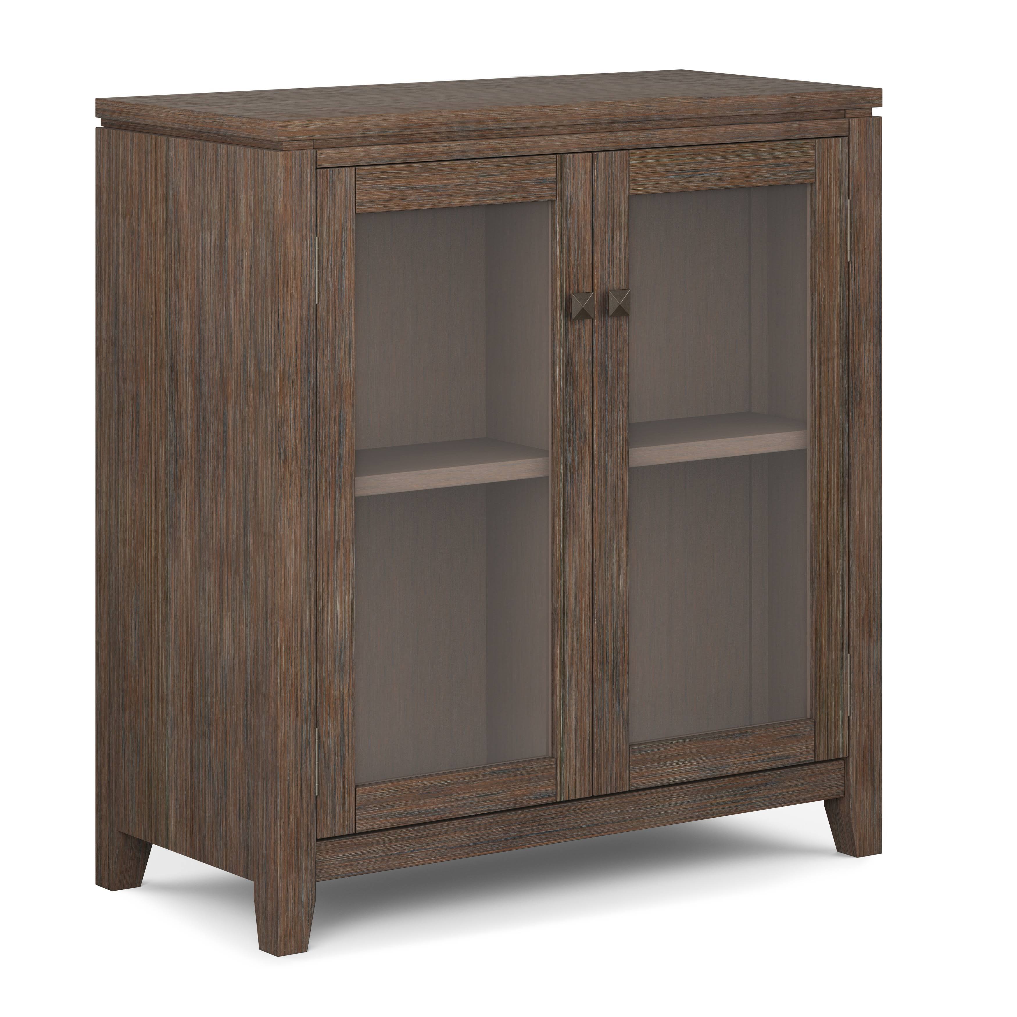 Solid Wood Low Storage Cabinet Farmhouse Grey A7387