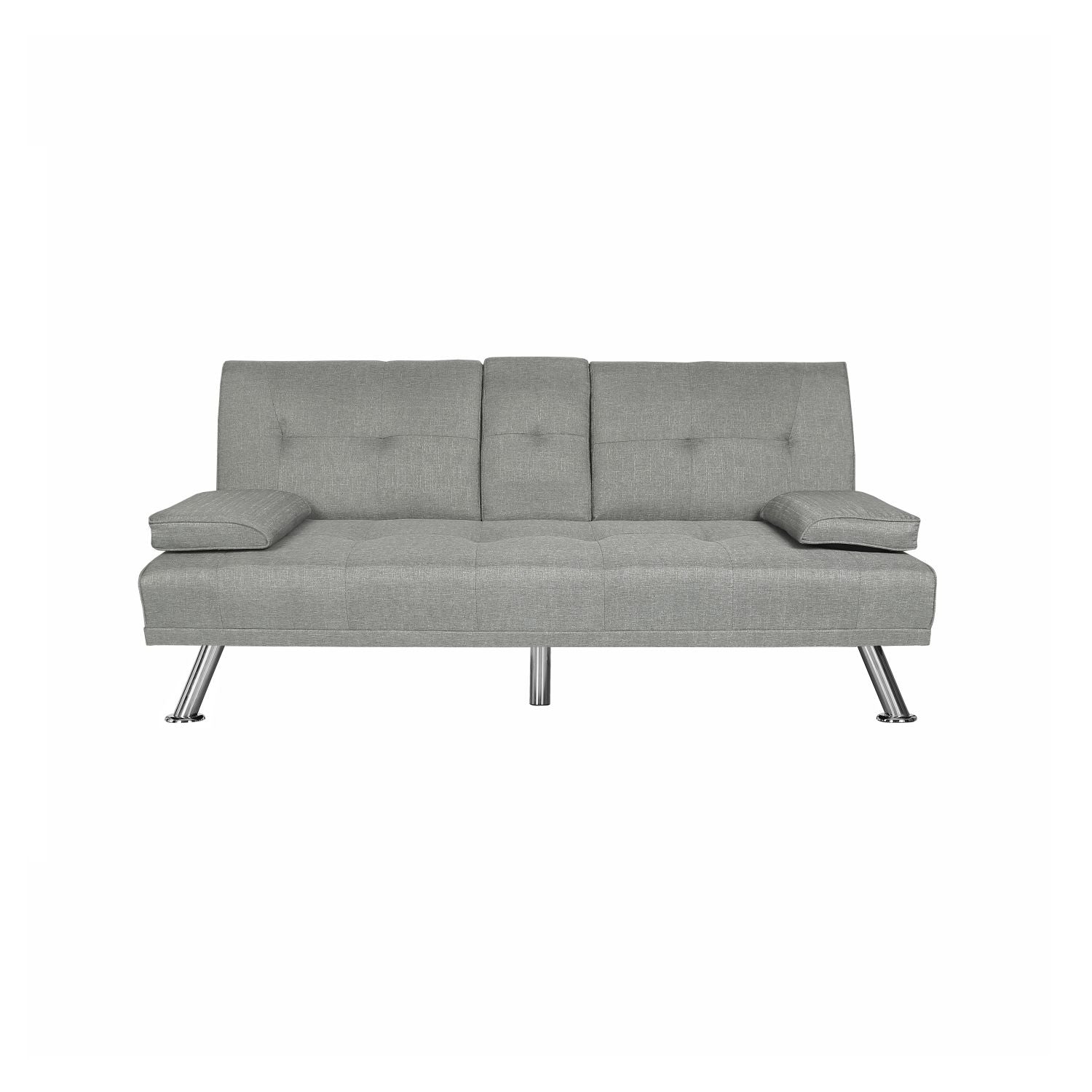 Light Grey Fabric Futon Sofa Bed I643576