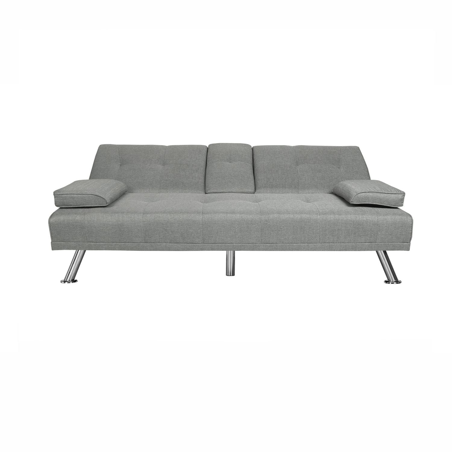 Light Grey Fabric Futon Sofa Bed I643576