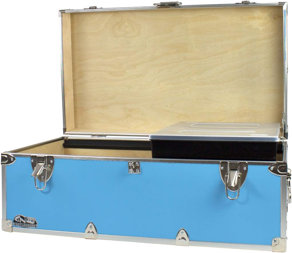 Black Footlocker Storage Chest with Organizer Tray W41650