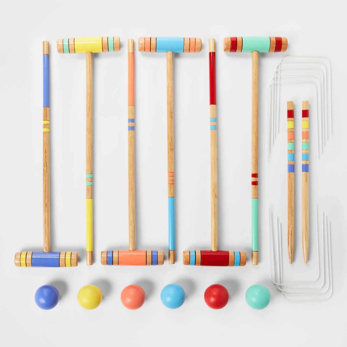 24 Pieces Croquet Game Set with Storage Carry Bag Y2704