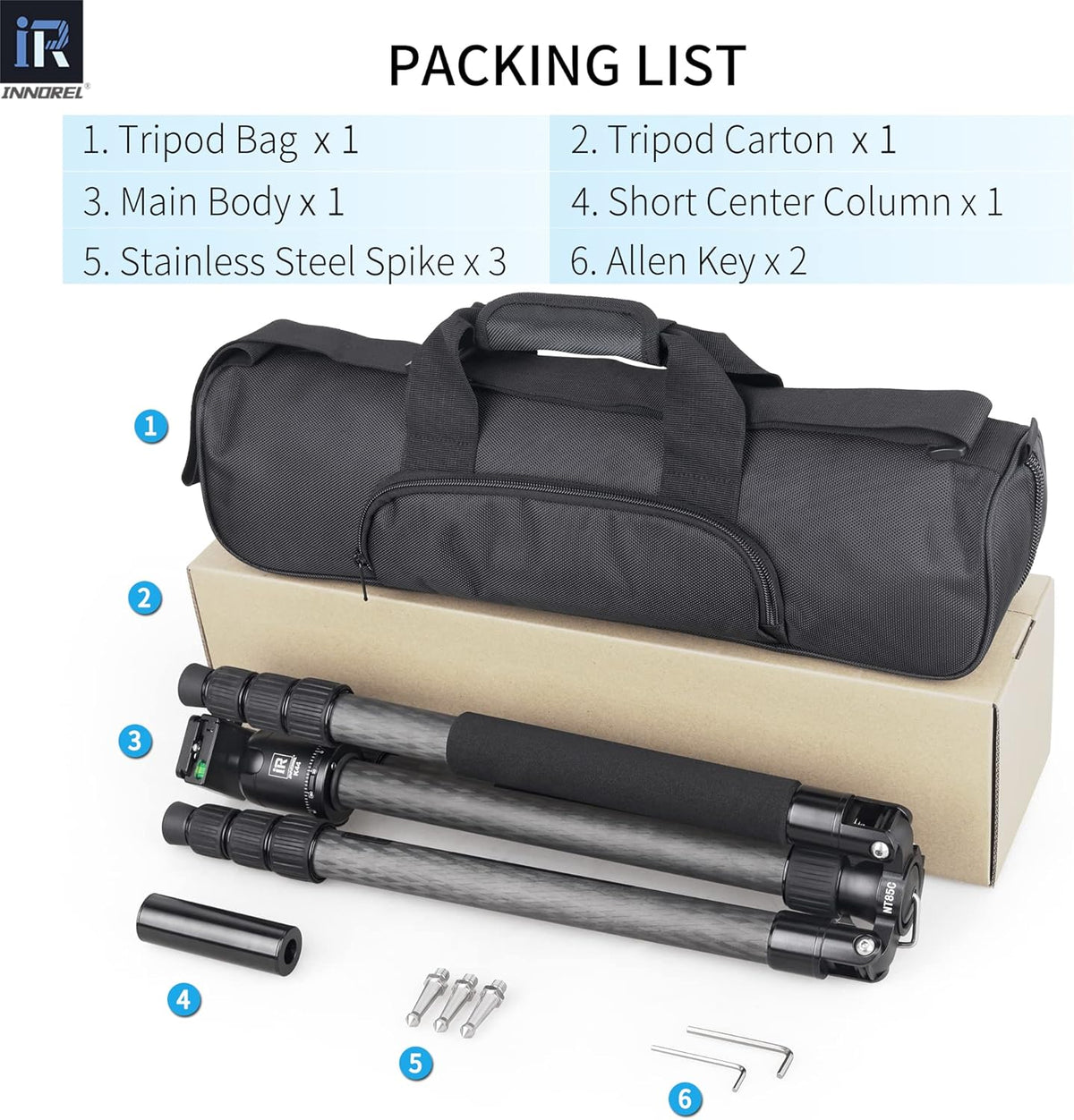 Carbon Fiber Tripod with 32mm Tube and 360° Panoramic Ballhead X7584