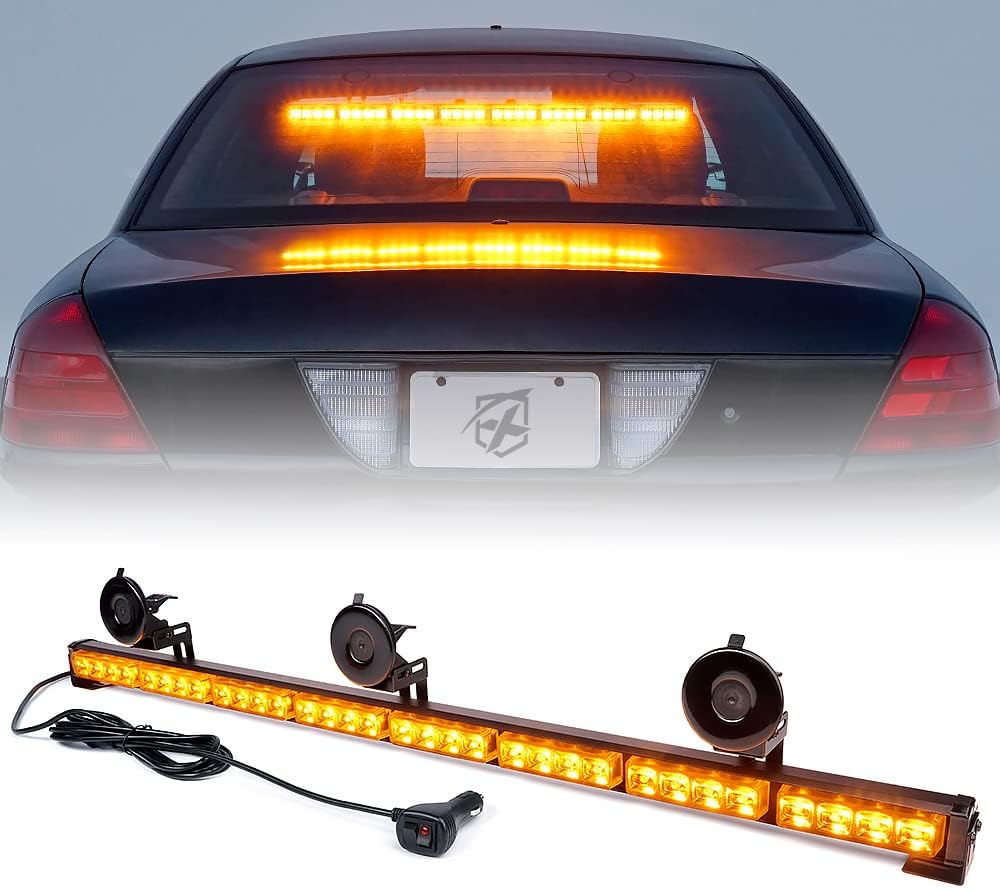 Red & Blue 35.5 LED Strobe Light Bar with Suction Cup Mount B66283