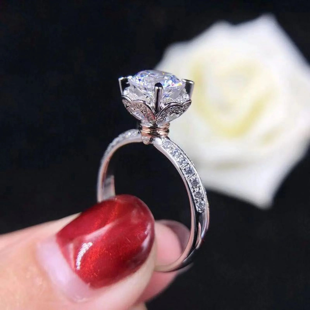 Moissanite Diamond Ring 925 Sterling Silver Size 7 N4520