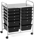 12-Drawer Rolling Storage Cart, Yellow, Pack of 2 J980