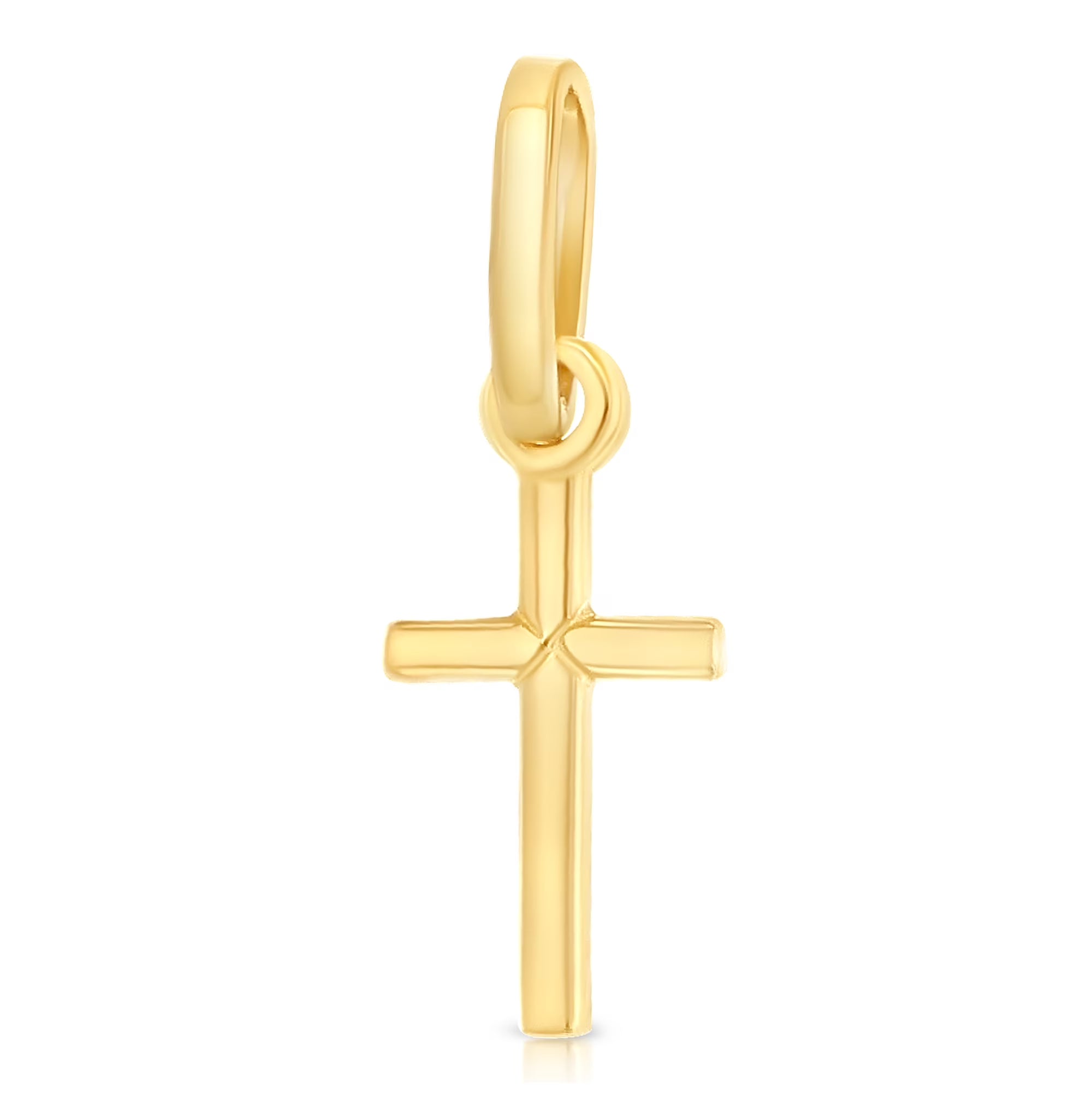 14K Yellow Gold Cross Charm Pendant Y1983