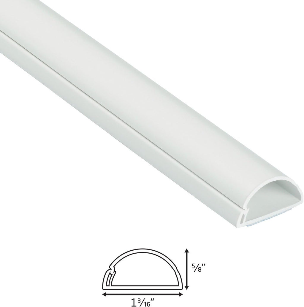 White 39 Inch Paintable Cable Raceway Cord Cover, Pack of 8 X190852