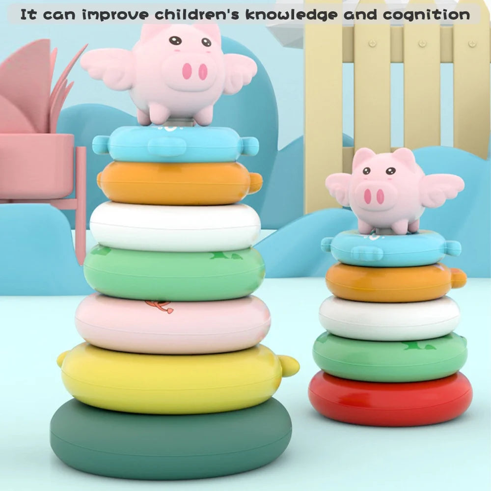 7 Rings Baby Stacking & Nesting Toys Montessori Baby Blocks A54156