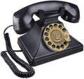Rotary Phones for Landline with Mechanical Ringer and Speaker Function (Black) X9089