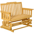 Beige Brown Wooden Patio Glider Chair Bench P19050