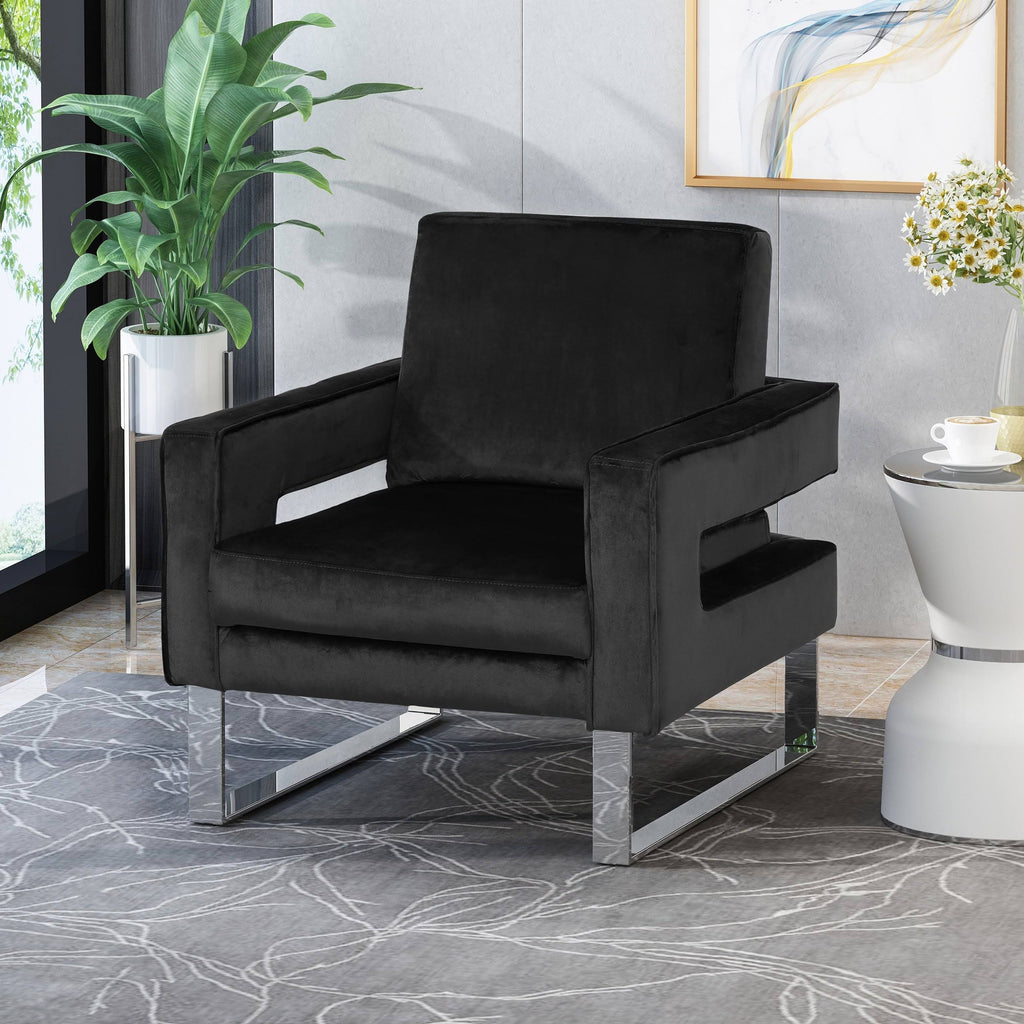 Gray Velvet Club Chair V666243
