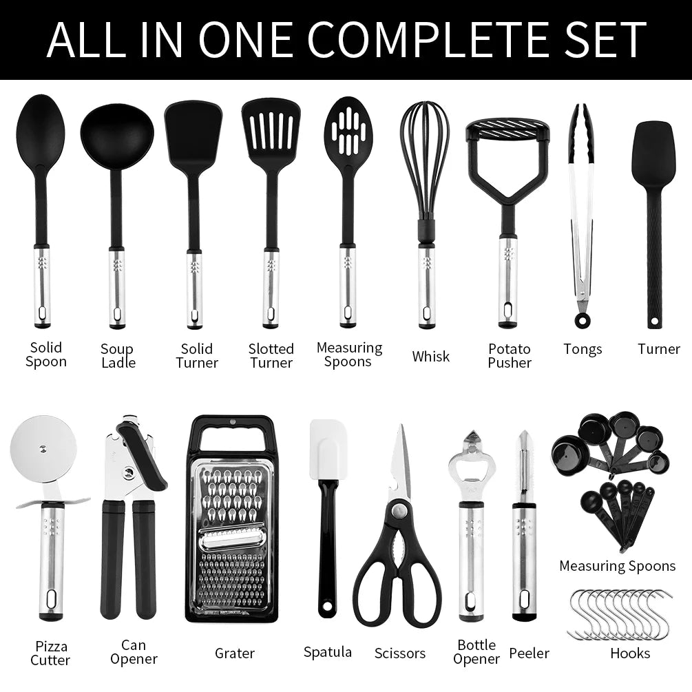 35 Piece Silicone and Stainless Steel Kitchen Utensil Set S529168