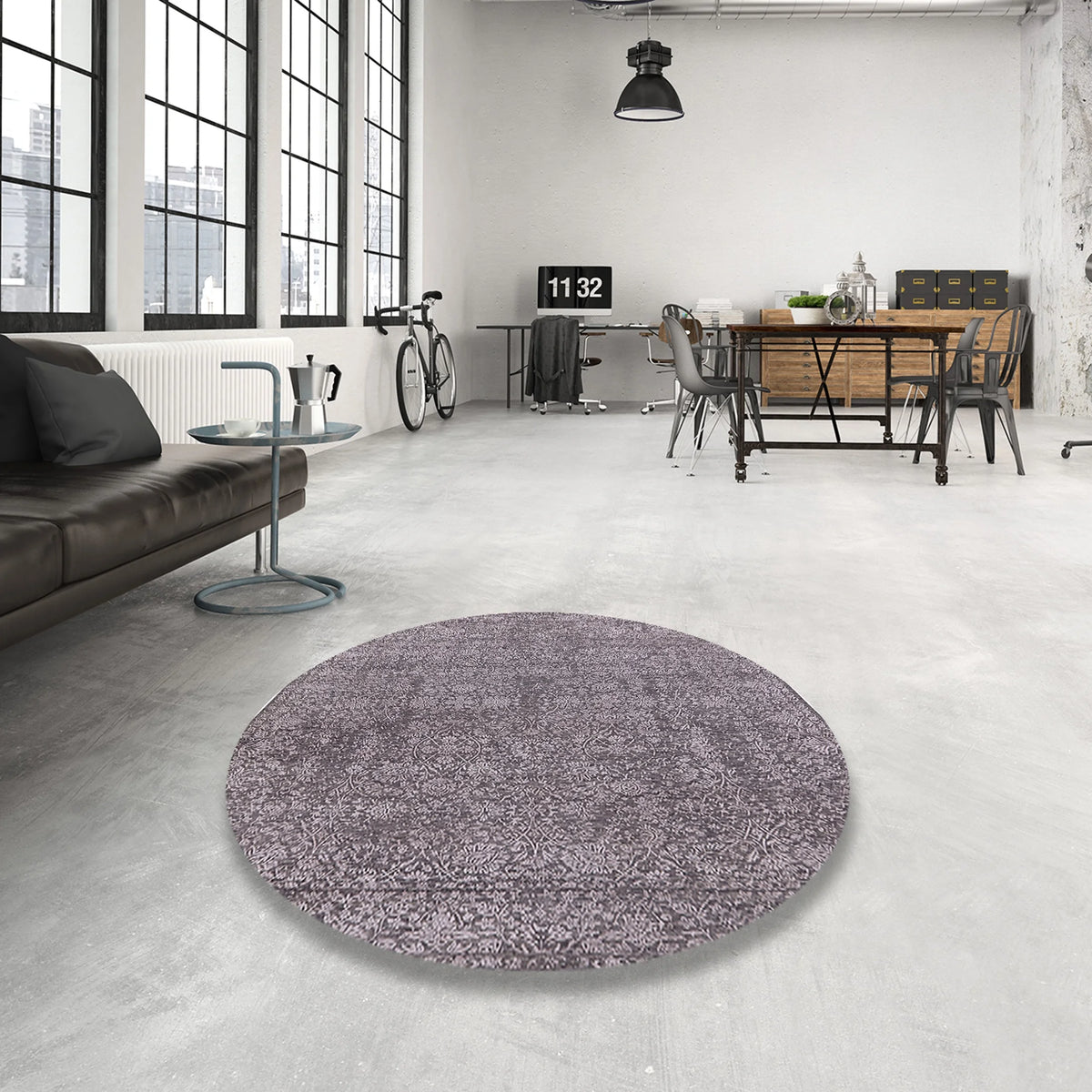 Rectangle Carbon Gray Oriental Area Rug, 2' x 3' D3579