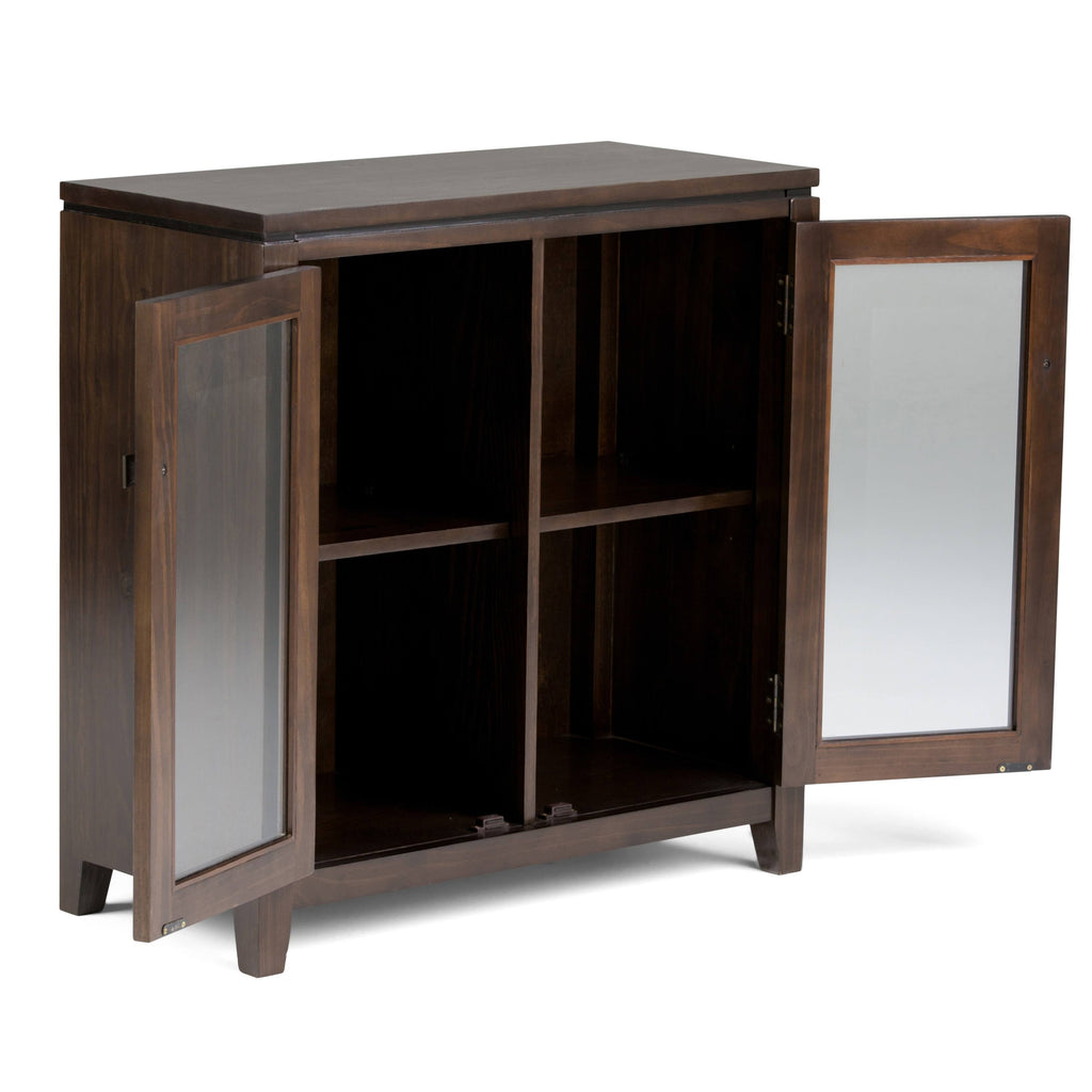 Solid Wood Low Storage Cabinet Farmhouse Grey A7387