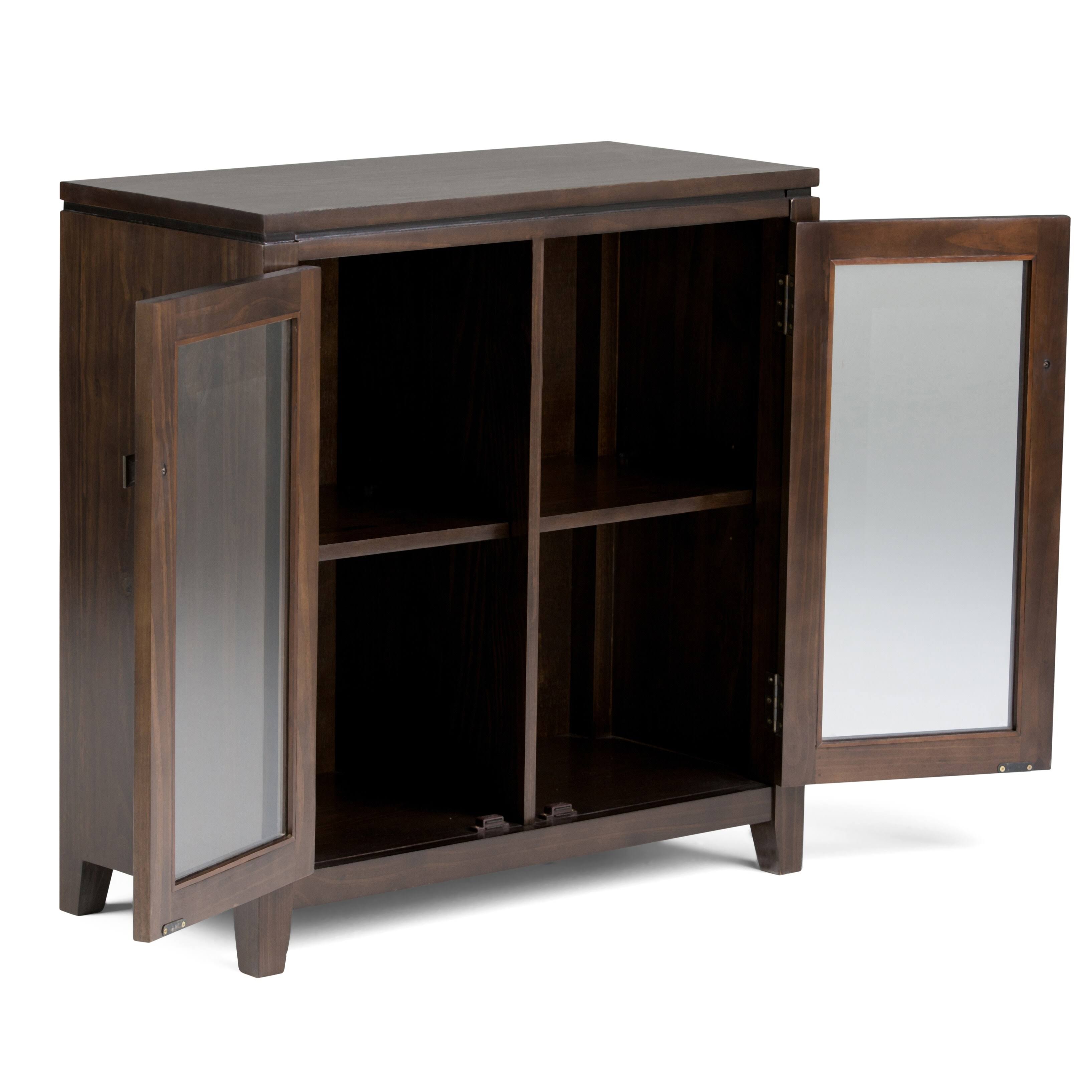 Solid Wood Low Storage Cabinet Farmhouse Grey A7387