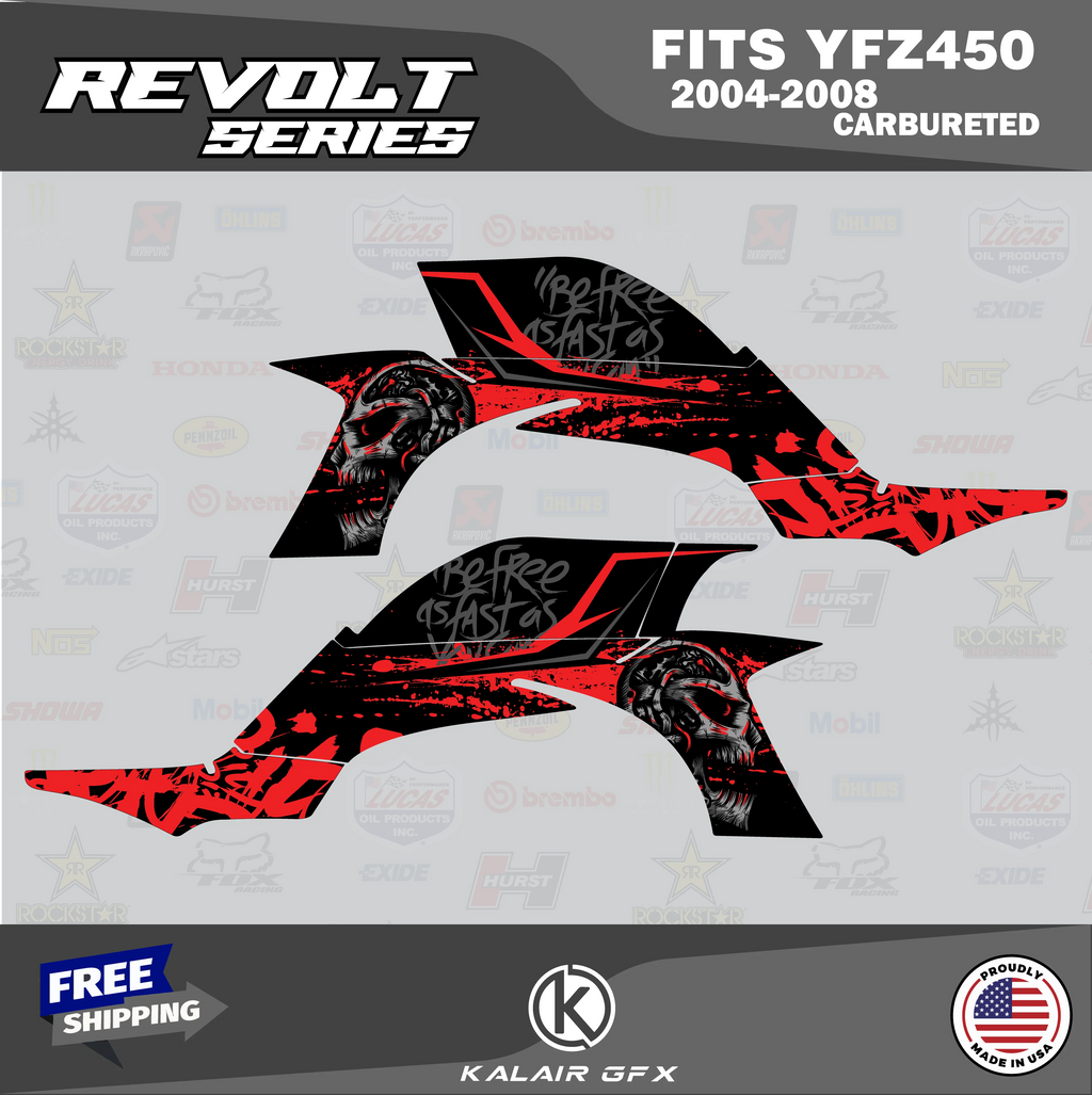 GFX Graphics Kit for Yamaha ATV YFZ 450 Carburator (2004-2008) J551984