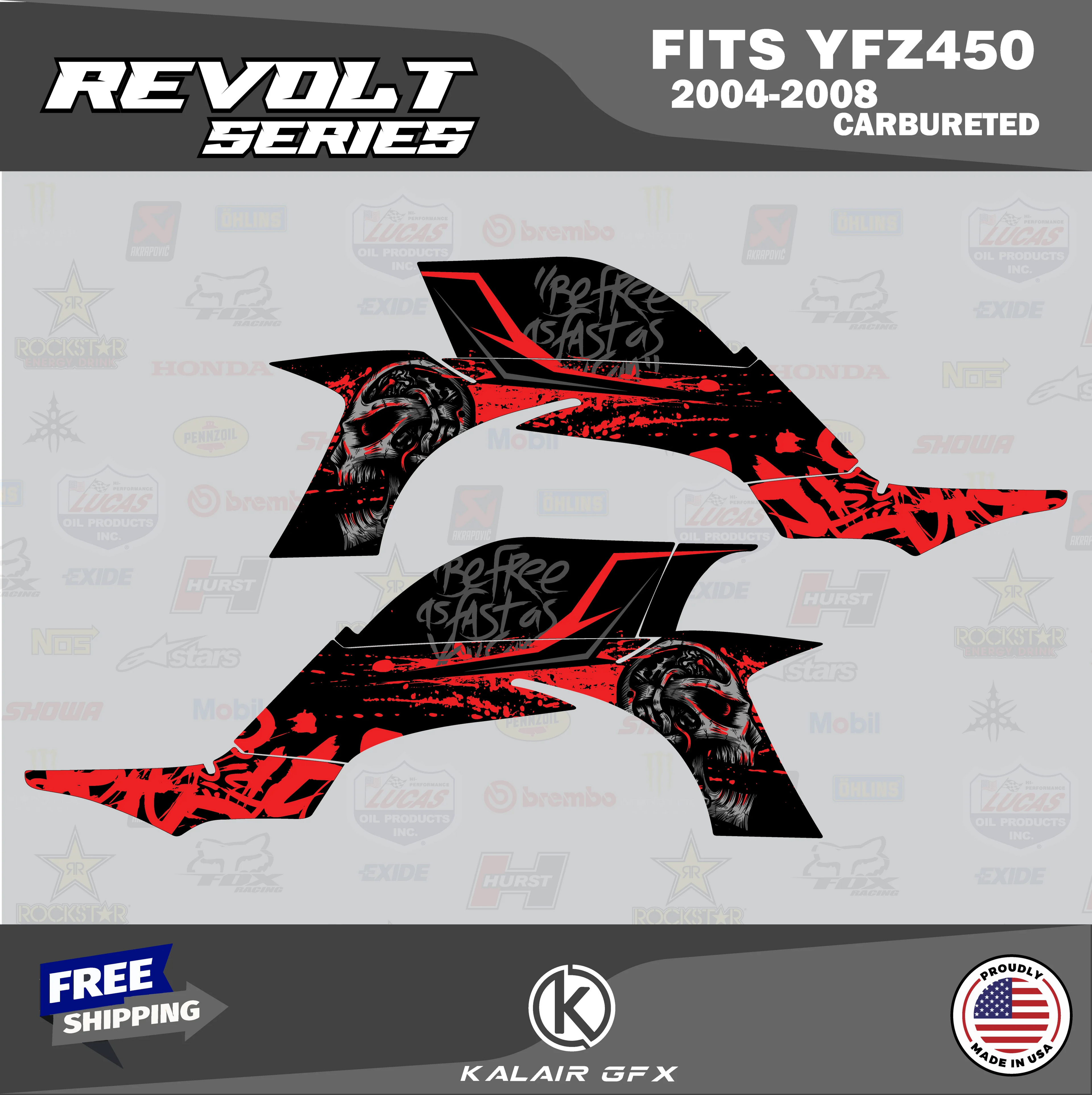 GFX Graphics Kit for Yamaha ATV YFZ 450 Carburator (2004-2008) J551984