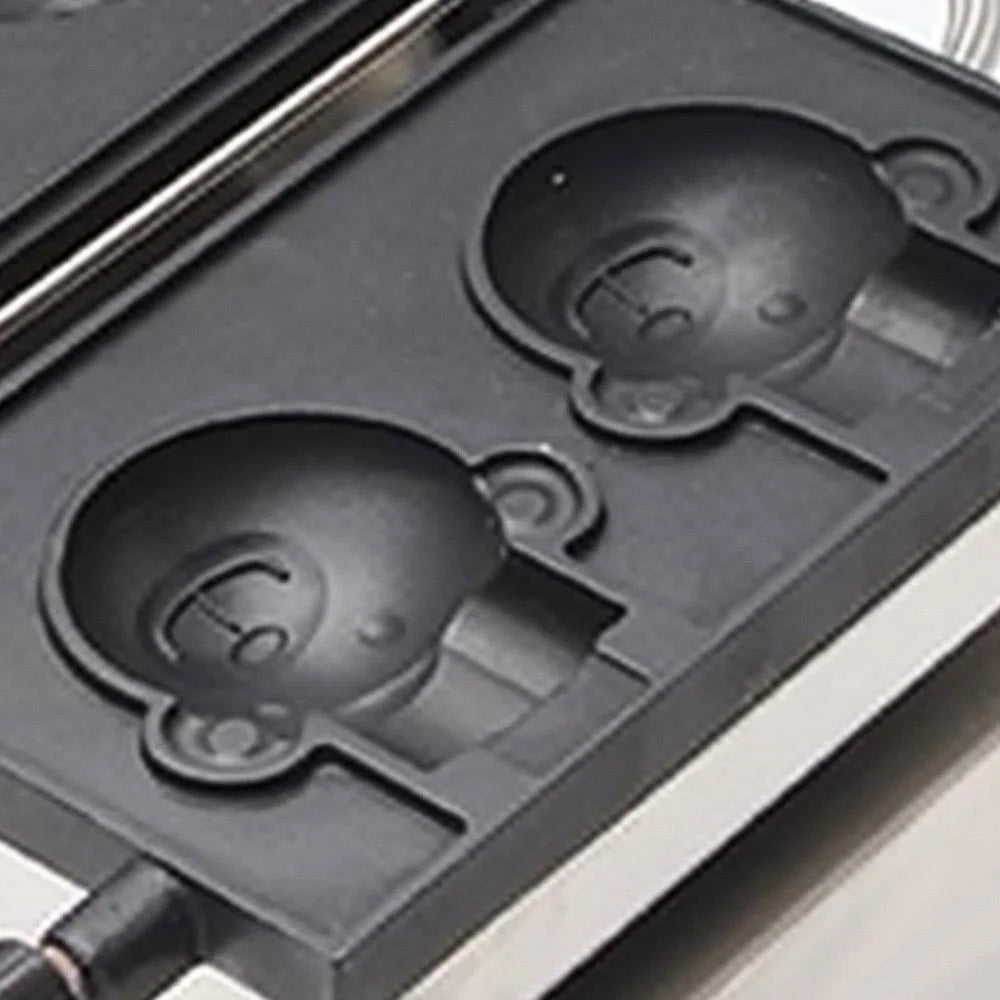 Stainless Steel Nonstick Taiyaki Maker with 2 Bear Shaped Molds B757