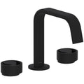 Matte Black Widespread Lavatory Faucet with Circular Handles I83593