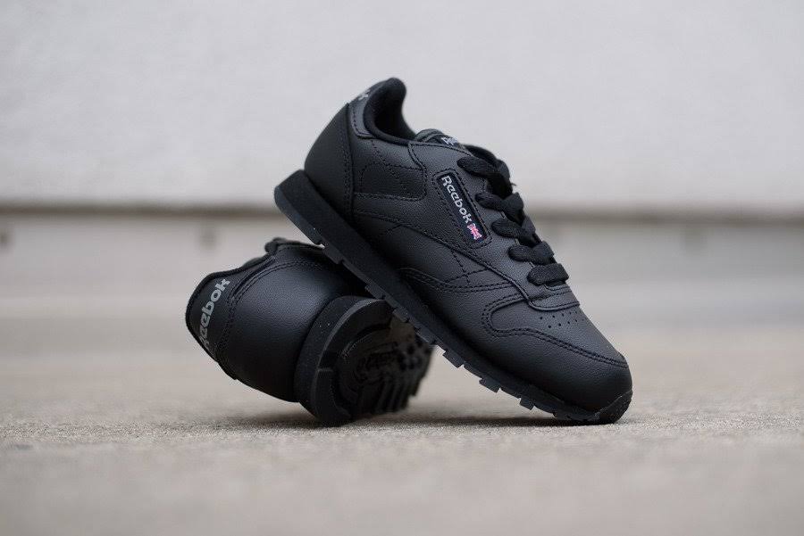 Black Children Leather Trainers O625561