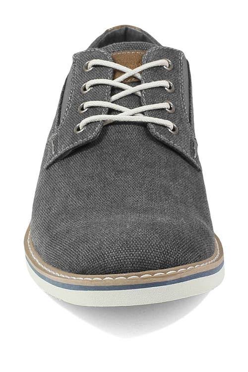 Canvas Plain Toe 8 Men's Gunmetal Shoes D1276
