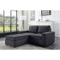 Dark Gray Linen Loveseat with Ottoman Y9738