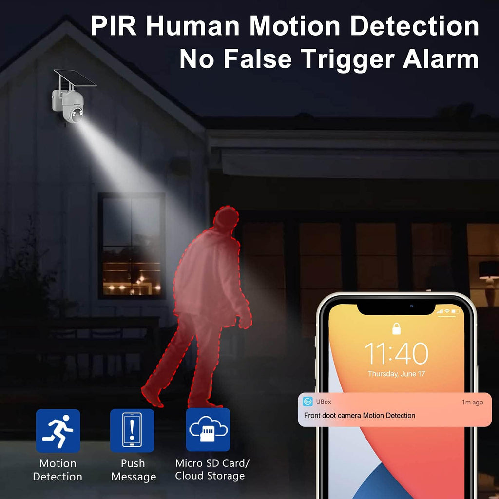 Wireless Solar Battery Powered Security Camera with Color Night Vision H92286