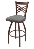 25x22 Swivel Counter Stool with Bronze Finish and Grey Seat G8832