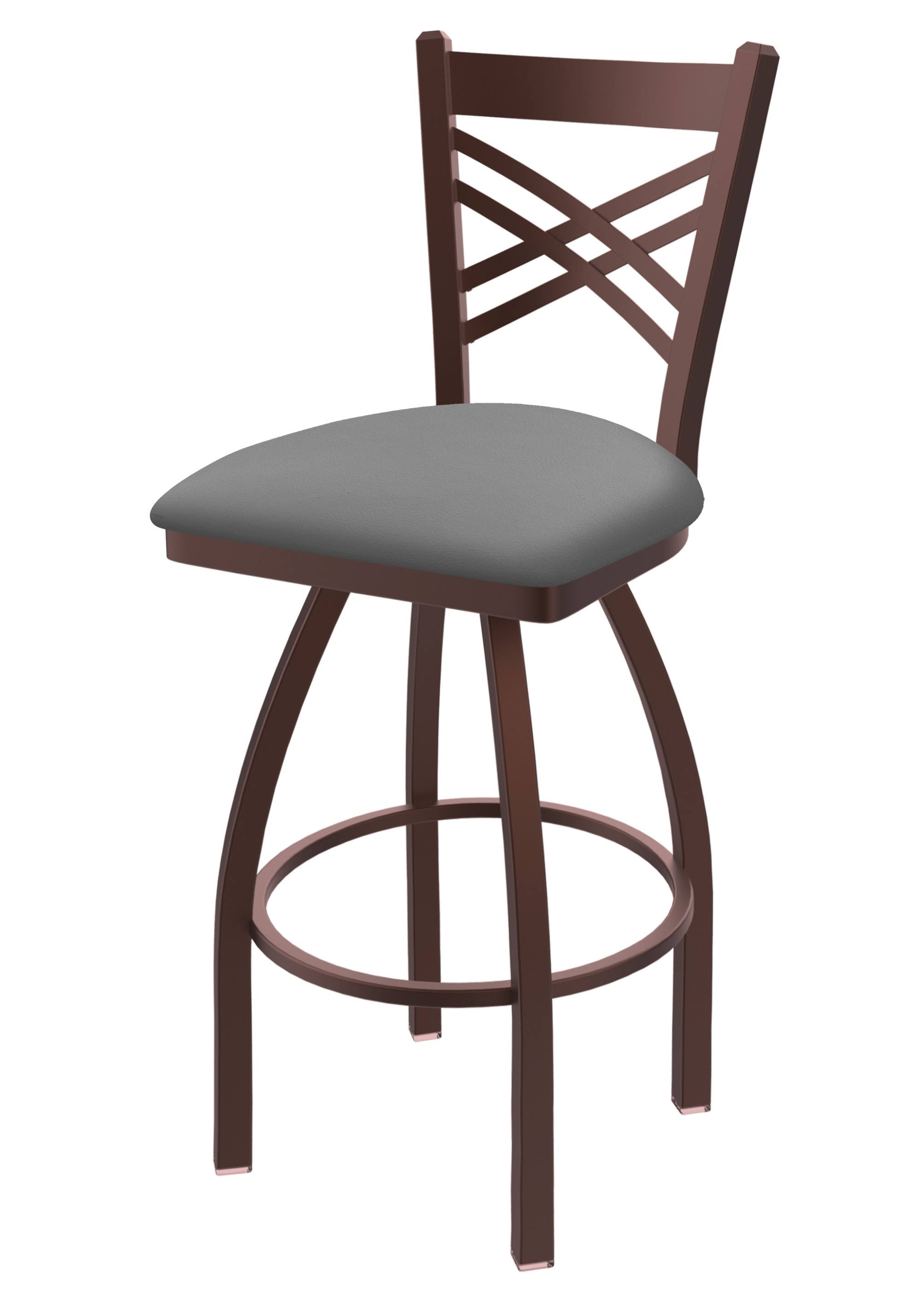 25x22 Swivel Counter Stool with Bronze Finish and Grey Seat G8832