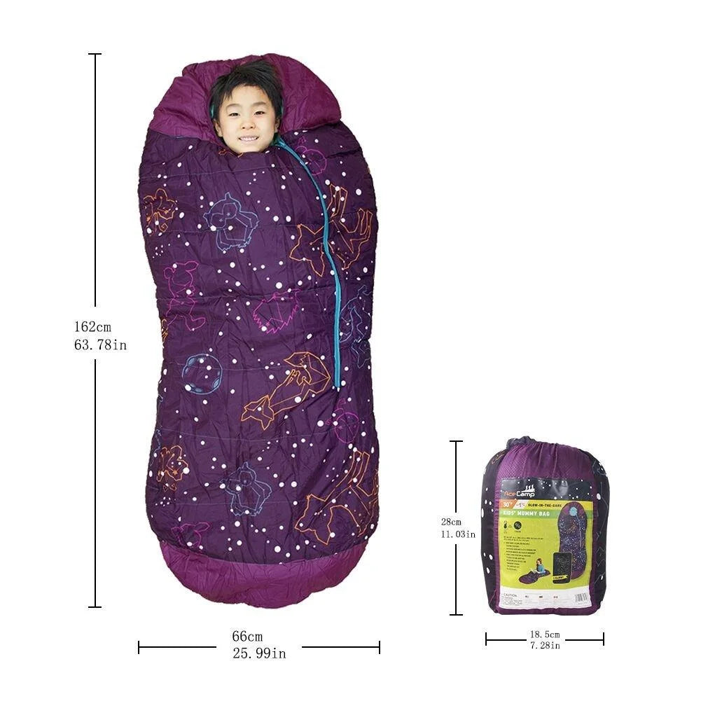 Glow-in-The-Dark Mummy Style Kids Sleeping Bag I68504