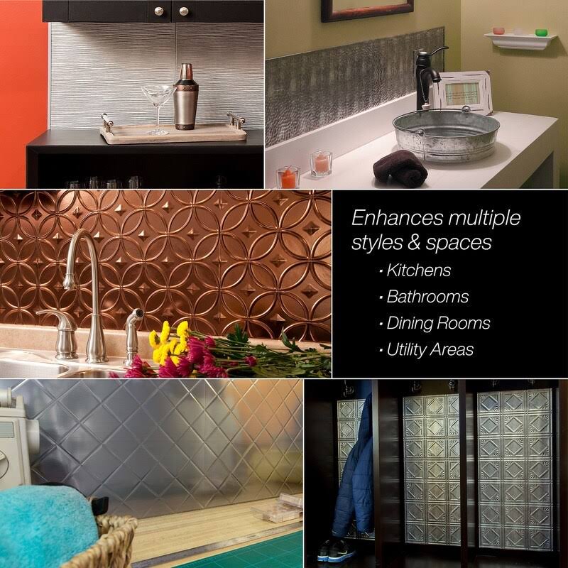 Antique Bronze Hammered Backsplash V29404