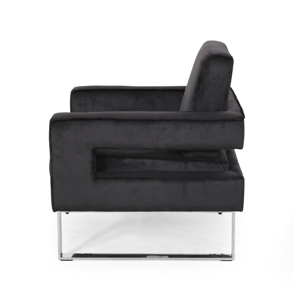 Gray Velvet Club Chair V666243