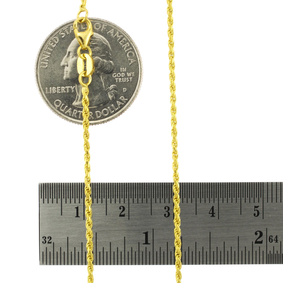 14k Yellow Gold Solid Rope Chain Diamond Cut Bracelet or Anklet X3379
