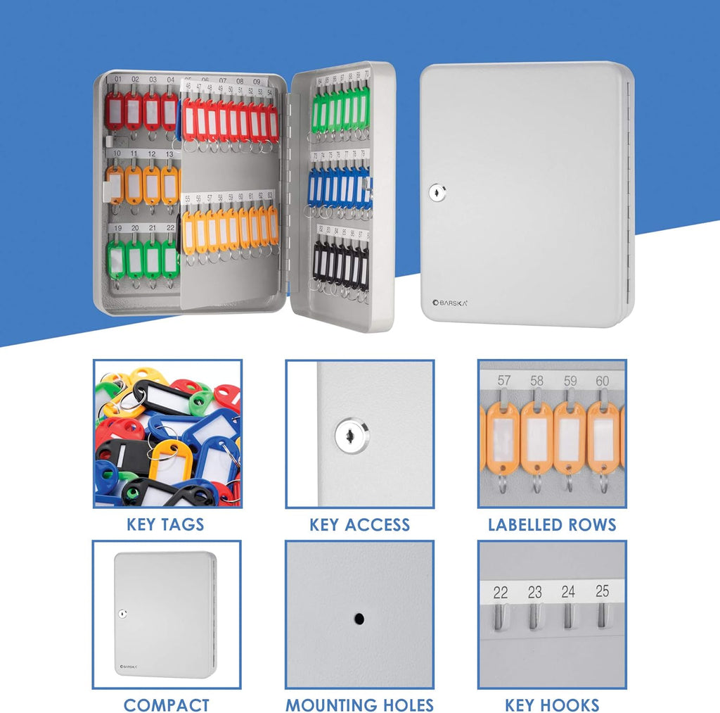 Key Lock Cabinet Lock Box Grey 9.5 x 3.1 x 11.75 D9372