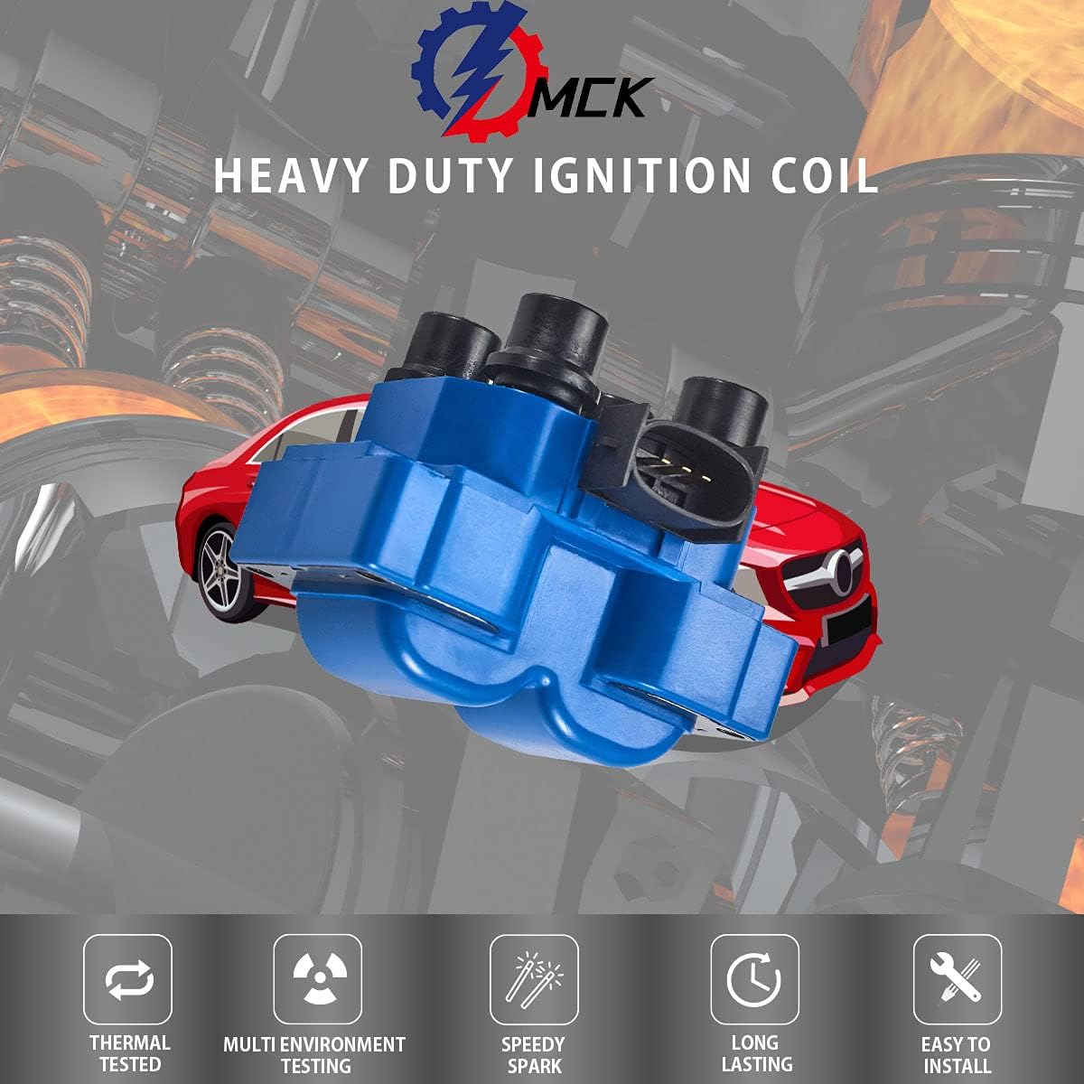 2 pcs Ignition Coil Pack Tune Up Kit with 8 Platinum Spark Plug & Wire Set H51854