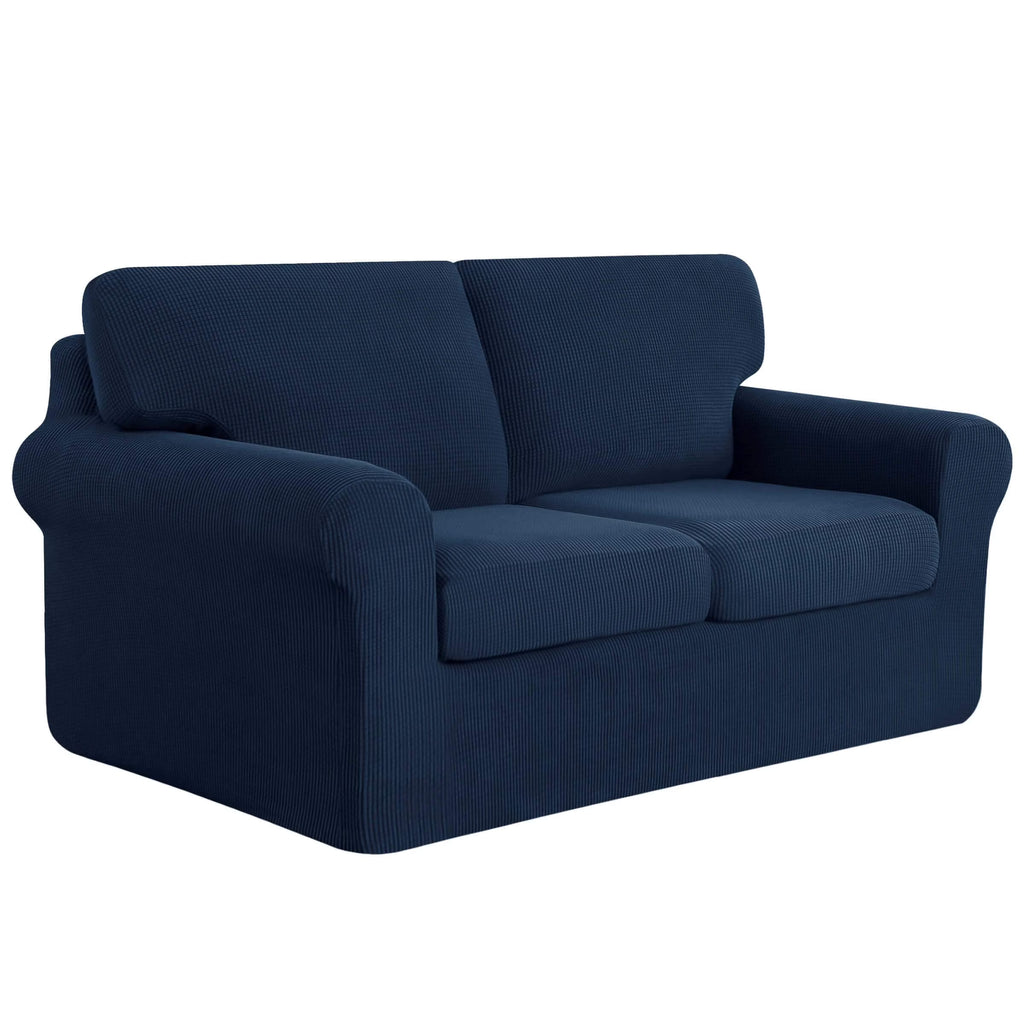 Navy Stretch Sofa Slipcover Set 5 Pieces S724