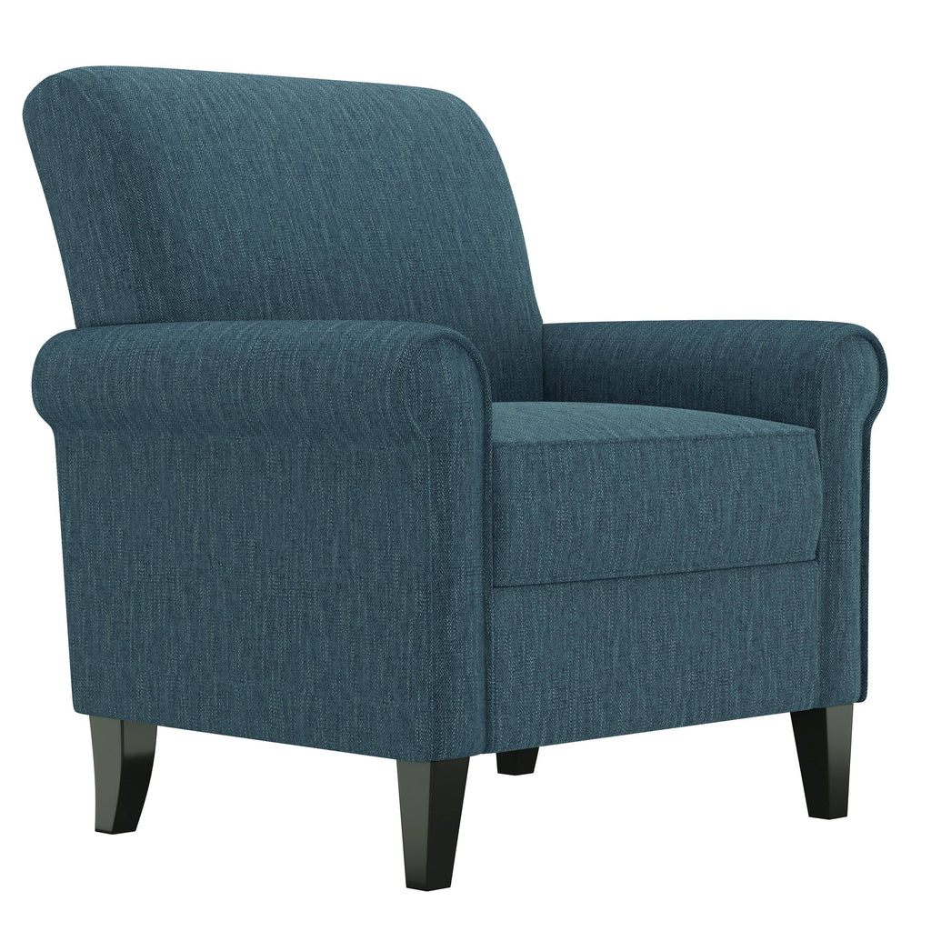 Caribbean Blue Herringbone Rolled Armchair T449053