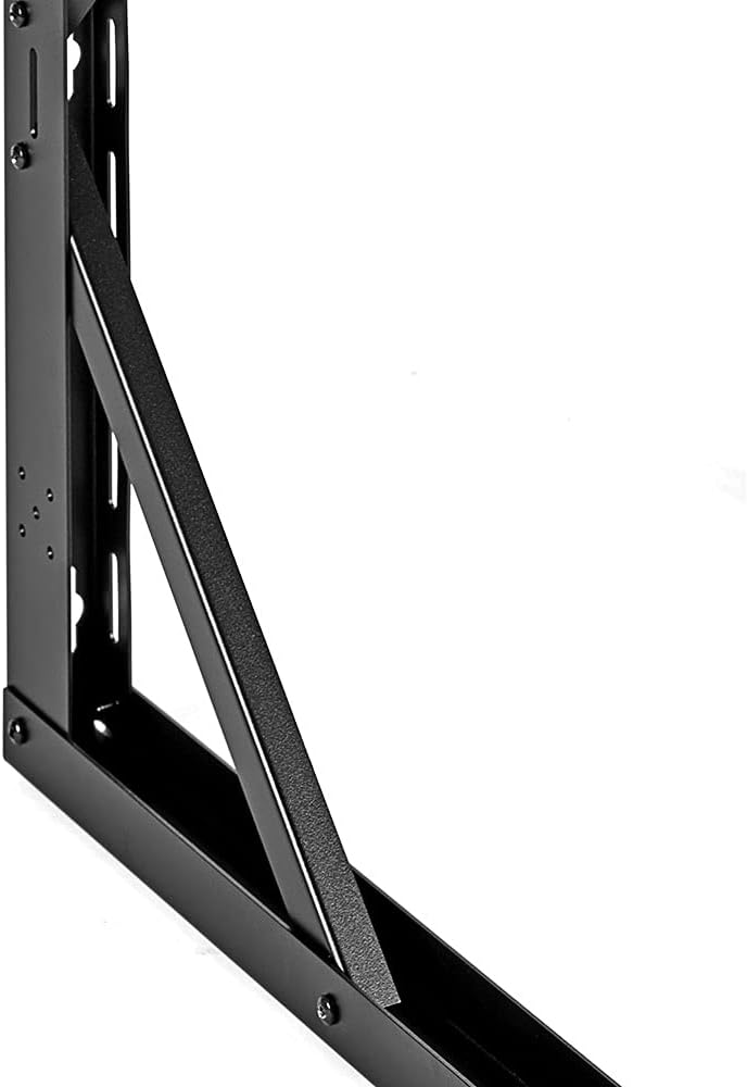 15U Wall-Mount Open Frame Network Equipment Rack, 24.81 Inch Depth, Steel, Black M326