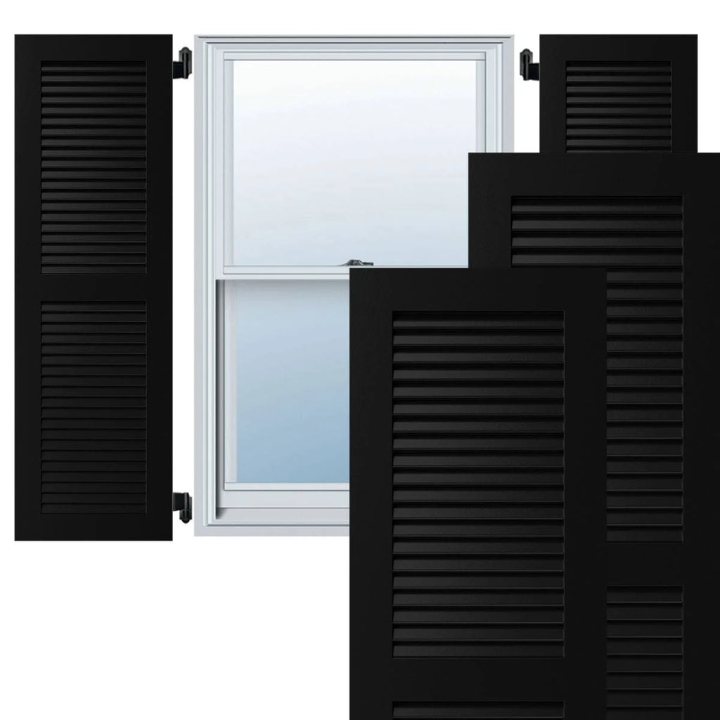 Black Exterior Composite Louvered Shutters Per Pair A959429