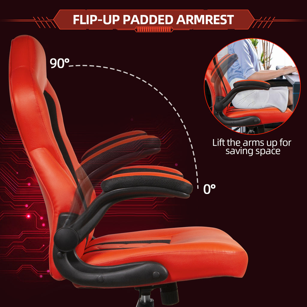 Red Ergonomic Gaming Chair PU Leather Z65900