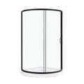 Black Shower Kit with Clear Glass Panels and Base Z83885