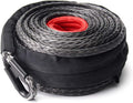 Synthetic Winch Rope 3/8 x 85', 25000 lbs with Protective Sleeve, Black Z7829